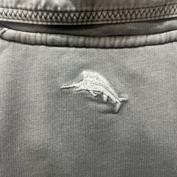 Tommy Bahama Pullover Light Gray Crew Neck Zip Knit Cotton Blend Casual Top XL - Picture 3 of 10